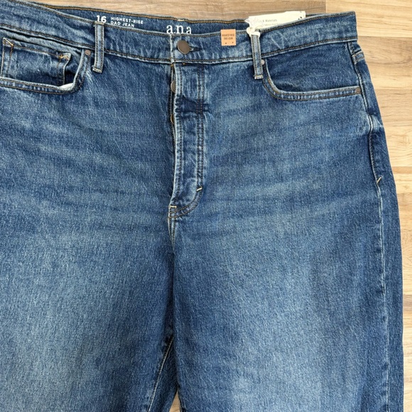 NWT ANA Highest Rise Dad Jeans Womens 16 Straight Leg Button Fly a.n.a - Picture 8 of 11